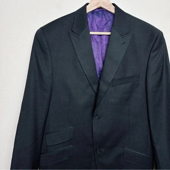 Ted Baker Mens Size 40R Wool Black Endurance Jewel Fit Blazer